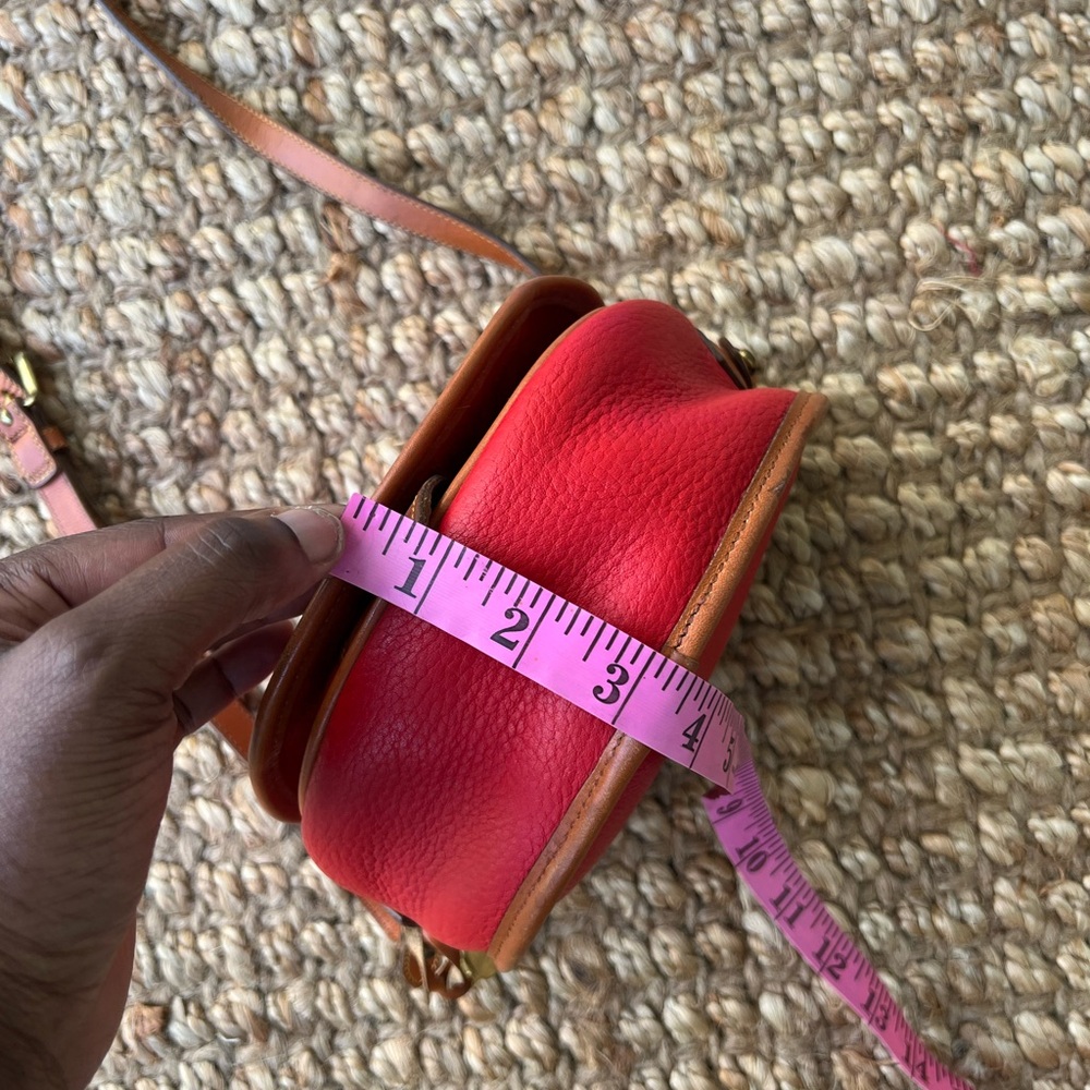 Dooney & Bourke Red and Tan saddle Crossbody Bag - Picture 10 of 14